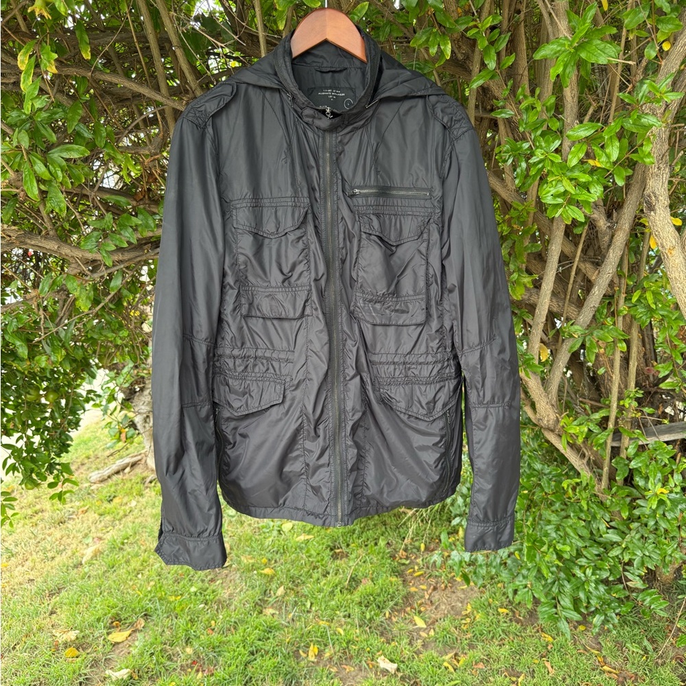 All Saints Black Lightweight Shirt Jacket